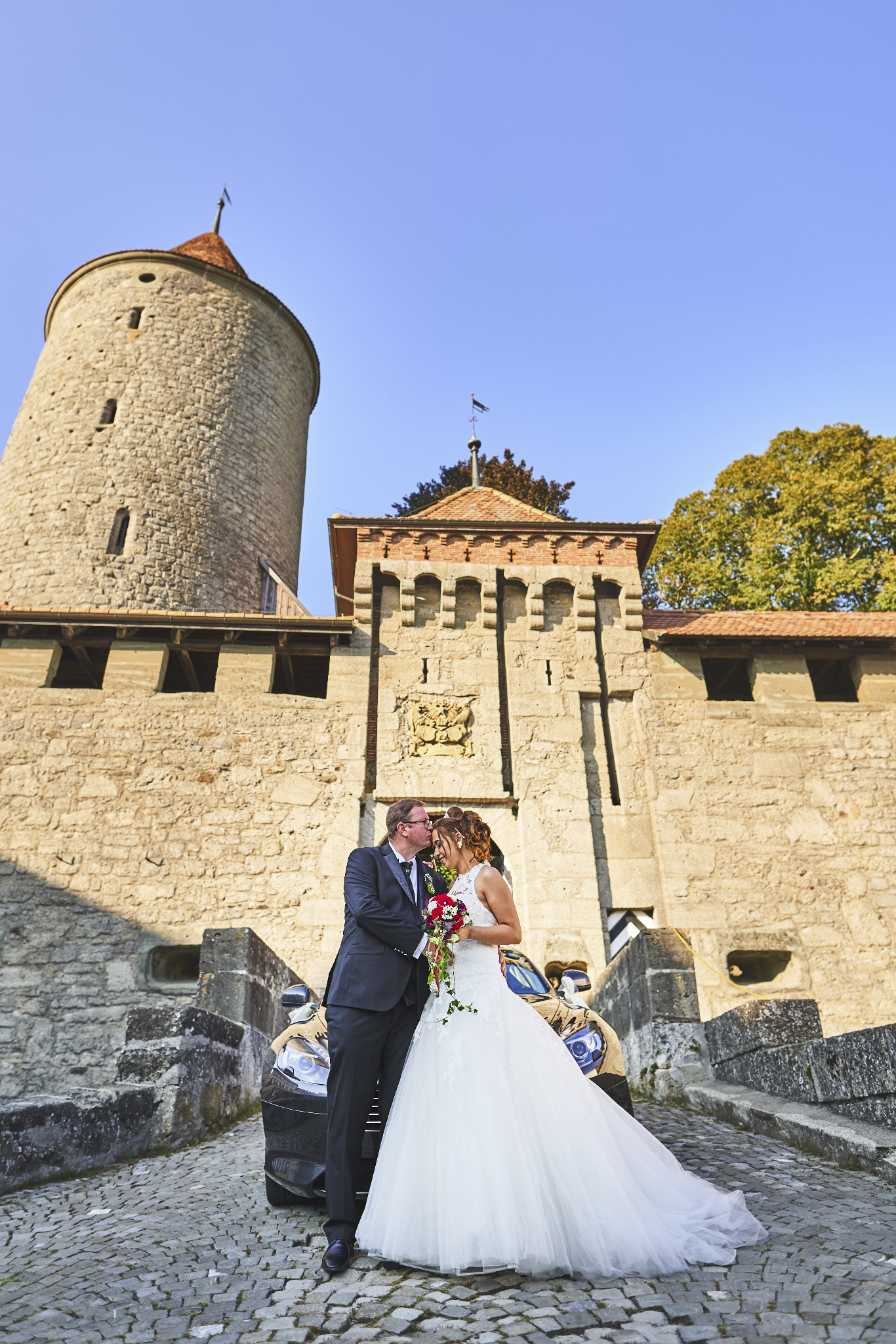 Mariage à Romont, au Château, photo de couple