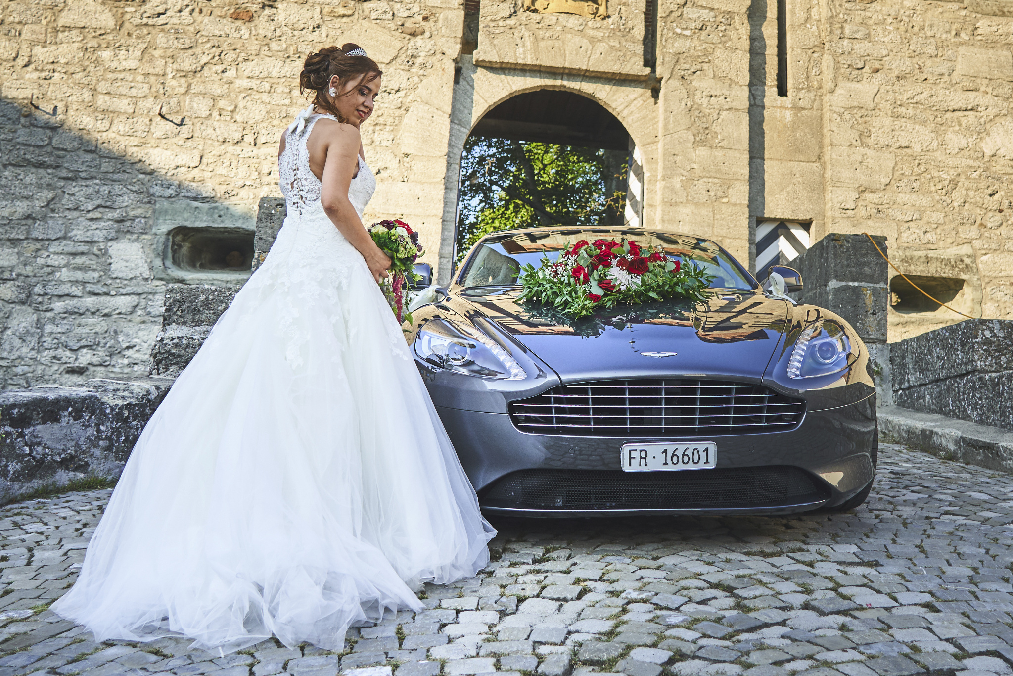 Mariage à Romont, portrait de la mariée